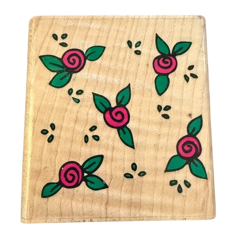 Rubber Stampede Scattered Roses A915E Rubber Stamp